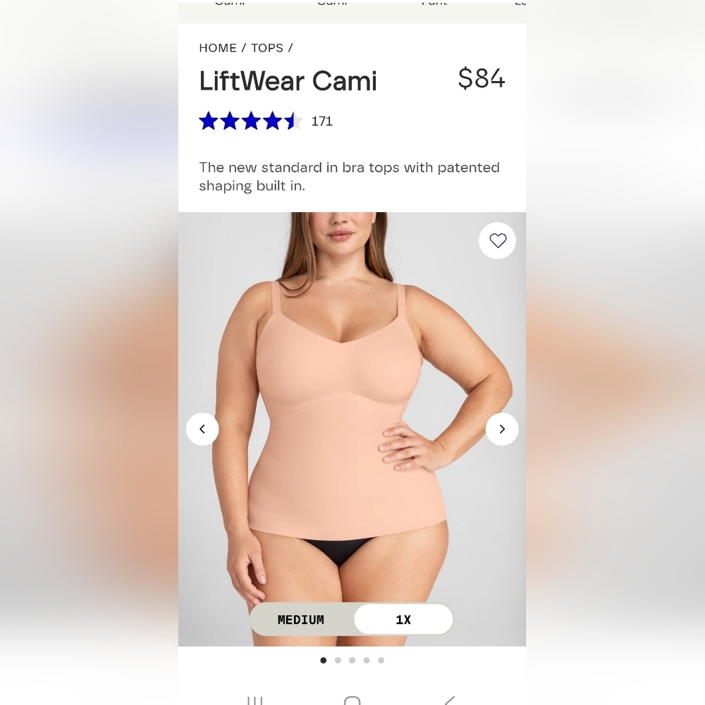 Honeylove LiftWear Cami - Blush 2X